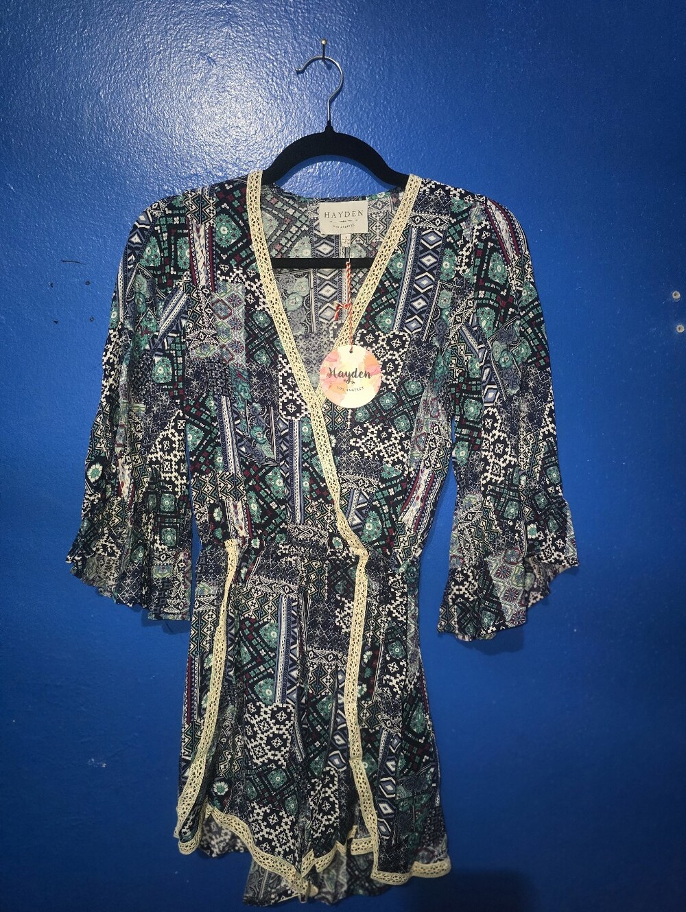 NWT Hayden LA Womens Patchwork Romper Size Small